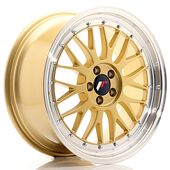 Japan Racing Wheels JR23 8.5x18 5x112 CB74.1 Gold w/Machined Lip