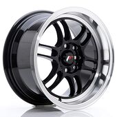 Japan Racing Wheels JR7 8x15 4x100/114.3 CB73.1 Glossy Black w/Machined Lip