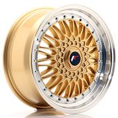 Japan Racing Wheels JR9 7.5x17 5x112/120 CB74.1 Gold w/Machined Lip