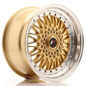 Japan Racing Wheels JR9 8.5x17 4x100/108 CB74.1 Gold w/Machined Lip