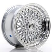 Japan Racing Wheels JR9 8x15 4x100/108 CB74.1 Silver w/Machined Lip+Silver Rivets