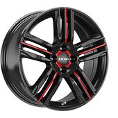 Ronal RONAL R57 MCR JET BLACK RED SPOKE 7,5x18 4/108 ET24 CB76,0 60°