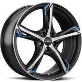 Ronal RONAL R62 Blue JET BLACK MATT FRONT CUT 7,5x17 5/108 ET45 CB76,0 60°