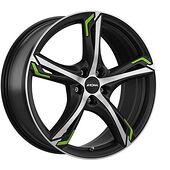 Ronal RONAL R62 Green JET BLACK MATT FRONT CUT 8,5x20 5/108 ET50 CB76,0 60°