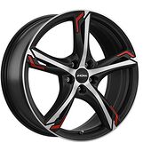 Ronal RONAL R62 Red JET BLACK MATT FRONT CUT 8x19 5/112 ET50 CB76,0 Kulkona R13