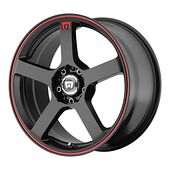 Statusfälgar MR116 Matte Black Red Racing Stripe 7x16 4/100/114,3 ET40 CB72,6 60°