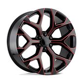 Statusfälgar PR176 GLOSS BLACK RED MILLED 10x24 6/139,7 ET24 CB78,1 60°