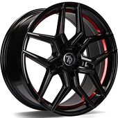 Statusfälgar SV-B Black glossy red inner lip 8,5x19 5/120 ET33 CB74,1 60°