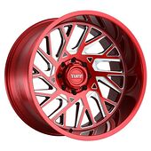 Statusfälgar T4B CANDY RED W/ MILLED SPOKE 12x22 6/139,7 ET-45 CB112,1 60°