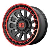 XD XD856 Satin Black Machined Lip With Red Tint 10x20 8/165,1 ET-18 CB125,1 60°