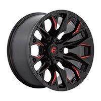 Fuel D823 FLAME GLOSS BLACK MILLED W/ CANDY RED 10x20 5/127 ET-18 CB71,5 60°