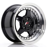 Japan Racing Wheels JR6 8x15 4x100/108 CB73.1 Glossy Black w/Machined Lip