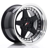 Japan Racing Wheels JR6 9x16 4x100/108 CB67.1 Gloss Black w/Machined Lip