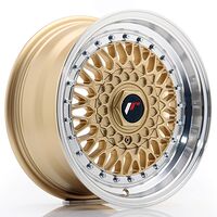 Japan Racing Wheels JR9 7x15 4x100/108 CB74.1 Gold w/Machined Lip