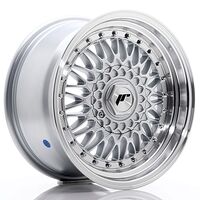 Japan Racing Wheels JR9 8x16 4x100/108 CB74.1 Silver w/Machined Lip+Silver Rivets