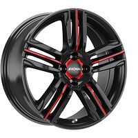 Ronal RONAL R57 MCR JET BLACK RED SPOKE 7,5x18 4/108 ET35 CB76,0 60°
