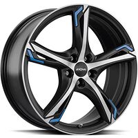 Ronal RONAL R62 Blue JET BLACK MATT FRONT CUT 7,5x18 5/108 ET50 CB76,0 60°