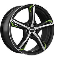 Ronal RONAL R62 Green JET BLACK MATT FRONT CUT 7,5x18 5/108 ET40 CB76,0 60°