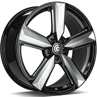 Statusfälgar Blast Black front polished edges polished 8x18 5/112 ET35 CB66,5 60°