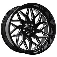 Statusfälgar D55 Glossblack milled 12x24 5/139,7 ET-42 CB87,1 60°