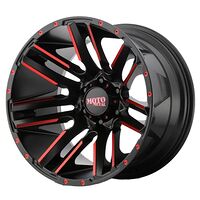 Statusfälgar MO978 Satin Black Machined Red Tint 10x20 5/127 ET-24 CB78,3 60°