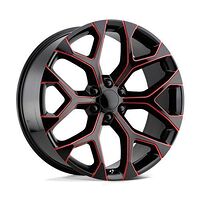 Statusfälgar PR176 GLOSS BLACK RED MILLED 10x24 6/139,7 ET24 CB78,1 60°