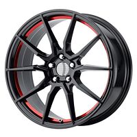 Statusfälgar PR193 Gloss Black Red Machined 10x20 5/114,3 ET40 CB70,6 60°