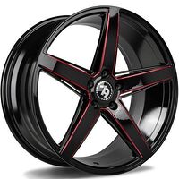 Statusfälgar SV-N Black glossy milled red 8x18 5/112 ET35 CB66,6 60°