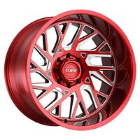 Statusfälgar T4B CANDY RED W/ MILLED SPOKE 14x24 6/139,7 ET-72 CB112,1 60°